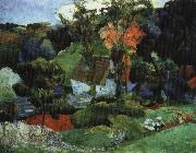 Paul Gauguin landskap, pont-aven oil on canvas